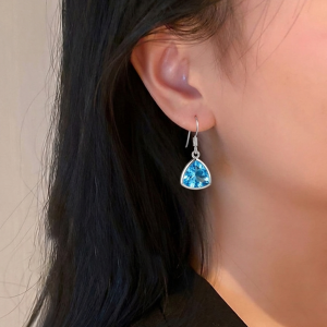 Aqua Triangle topaz earrings