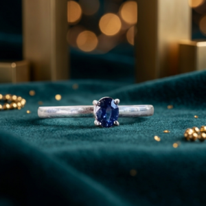 Blue Sapphire Bezel Ring
