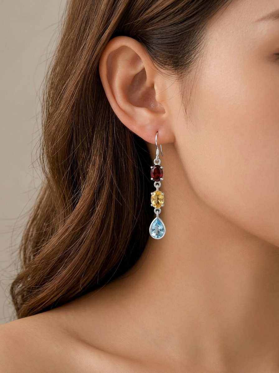 Serendib Tricolor Earrings