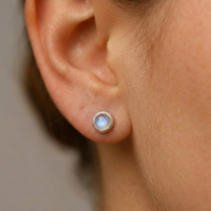 Celestial Moonstone Stud Earings