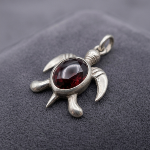 White moonstone & Purple spinel pendant