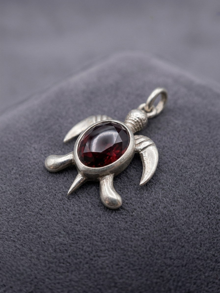 White moonstone & Purple spinel pendant